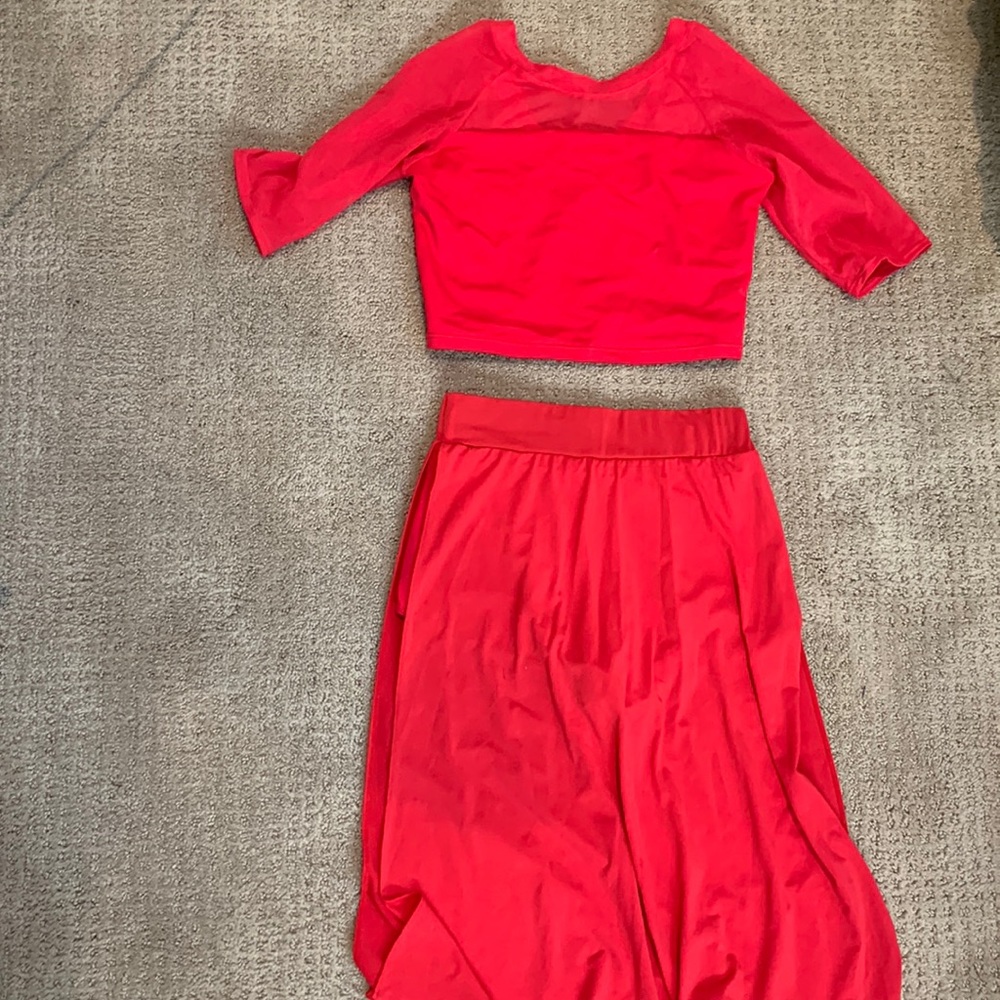 Weismann/Balera Red Two Piece Dance Costume Skirt Set